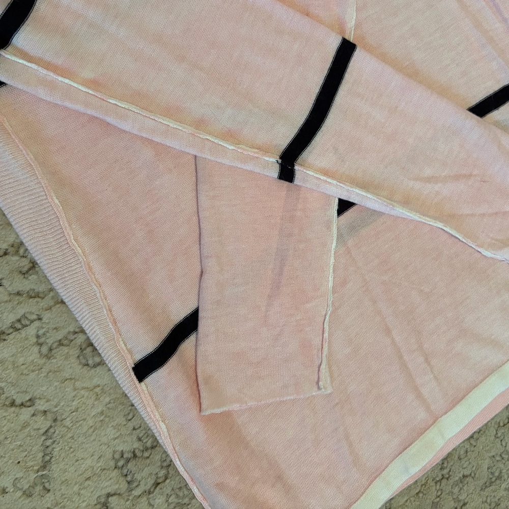 Kokun Light Pink and Black Striped Top